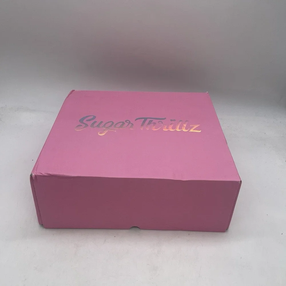 Sugar Thrillz Platform Heels Womens 8M Pink Glitter Rhinestone Chunky NEW w Box